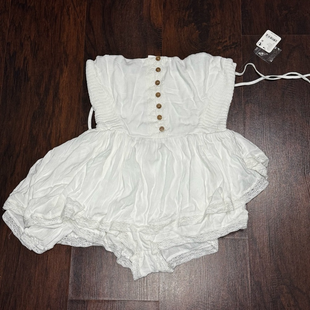 Free People Marley Romper white/Ivory Medium NWT - Picture 3 of 14